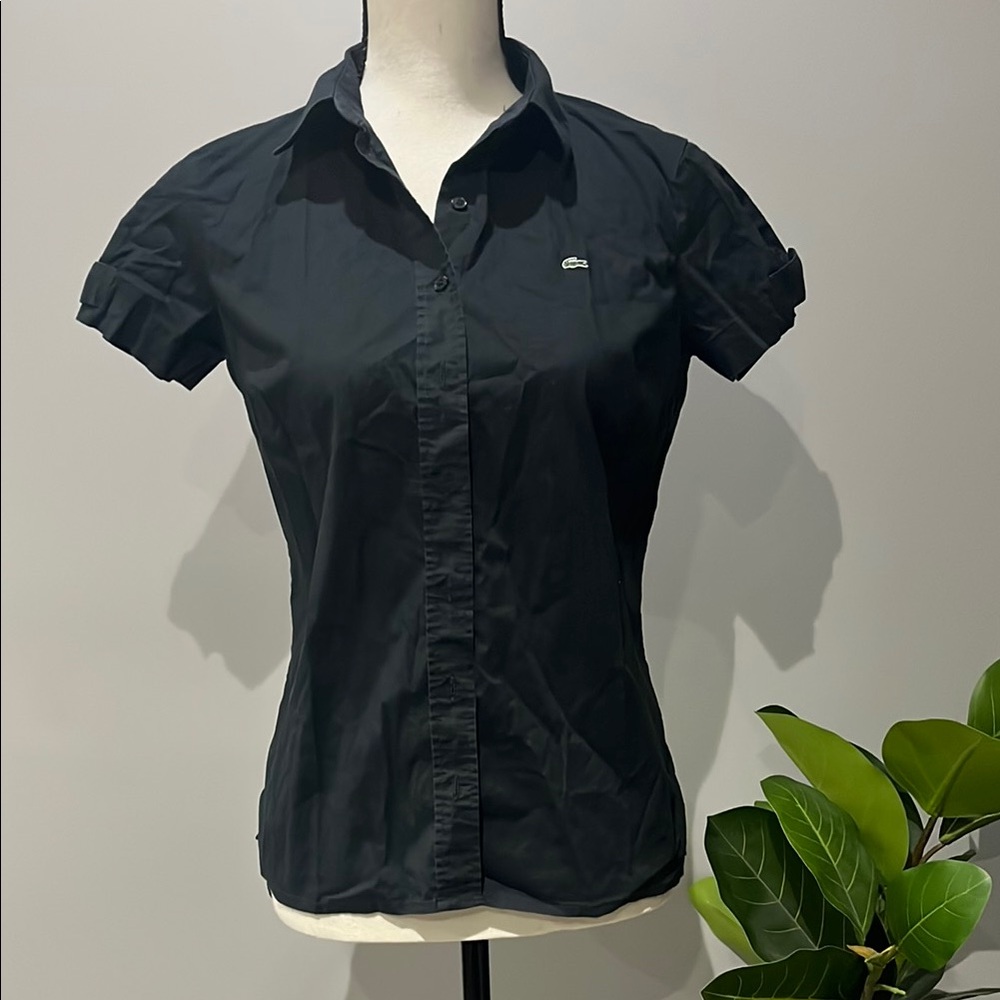 Rare Button Down Lacoste Black with Logo